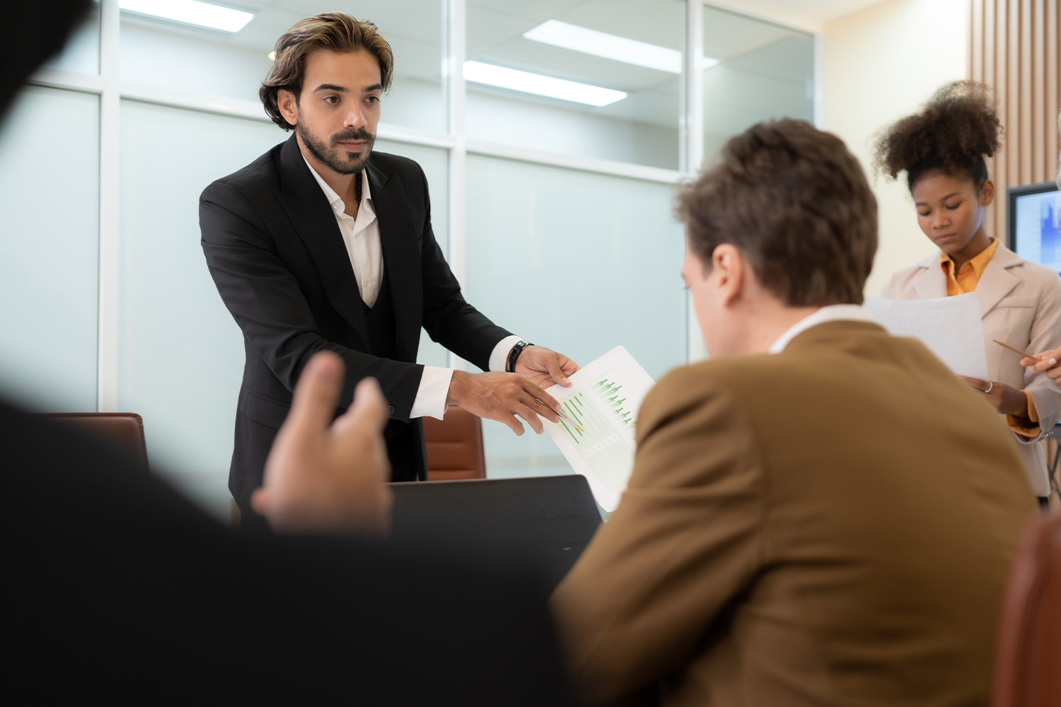man in suit in office